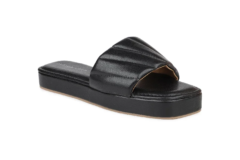 Women Black Slides Flats