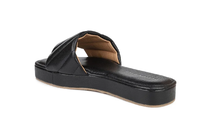 Women Black Slides Flats