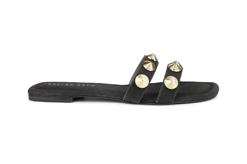 Women Black Slides Sandals