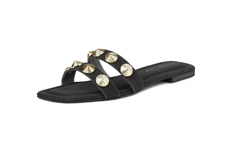 Women Black Slides Sandals