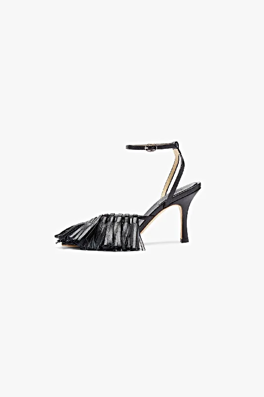 Delta High Tassel Sandal Black