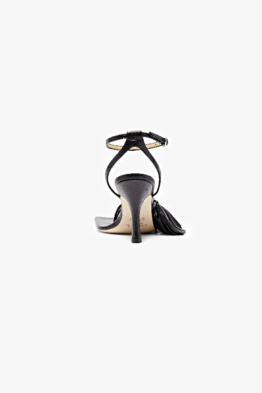 Delta High Tassel Sandal Black