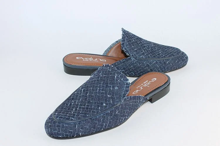 Denim Woven Mule