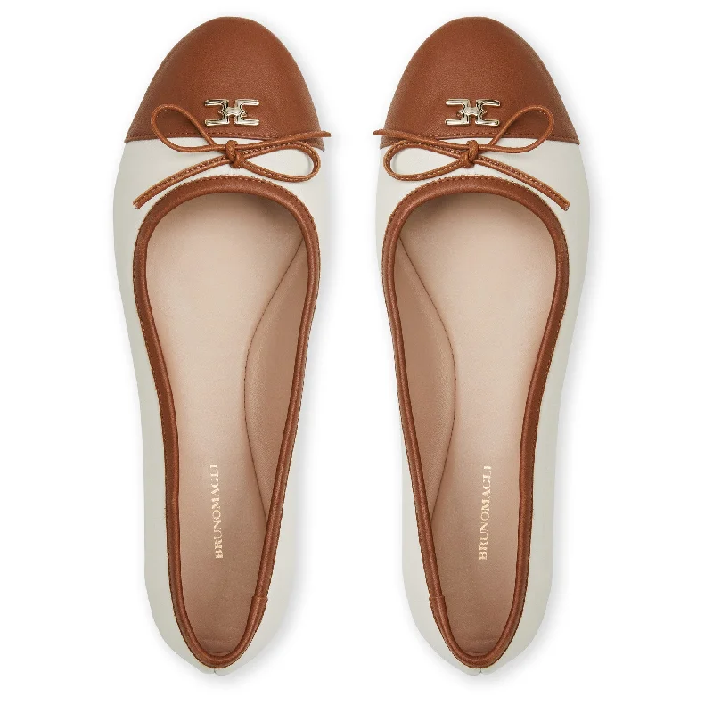 DONATELLA Ballet Flat  BROWN/CREAM