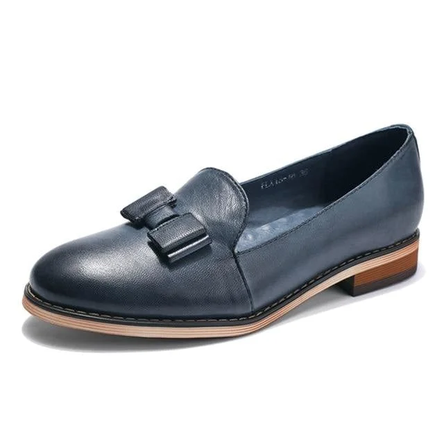 Handmade Comfort Women's Leather Tassel Slip-on Casual Penny Loafers