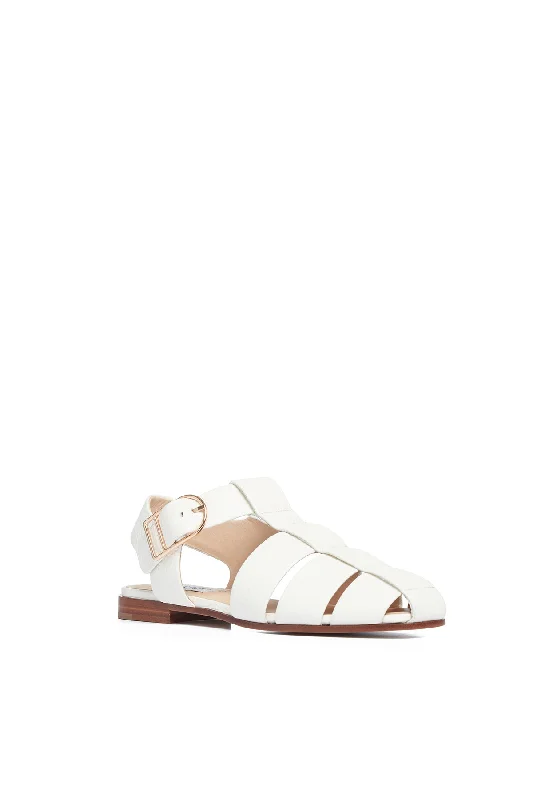 Lynn Sandal in Cream Deerskin Leather