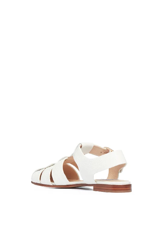 Lynn Sandal in Cream Deerskin Leather