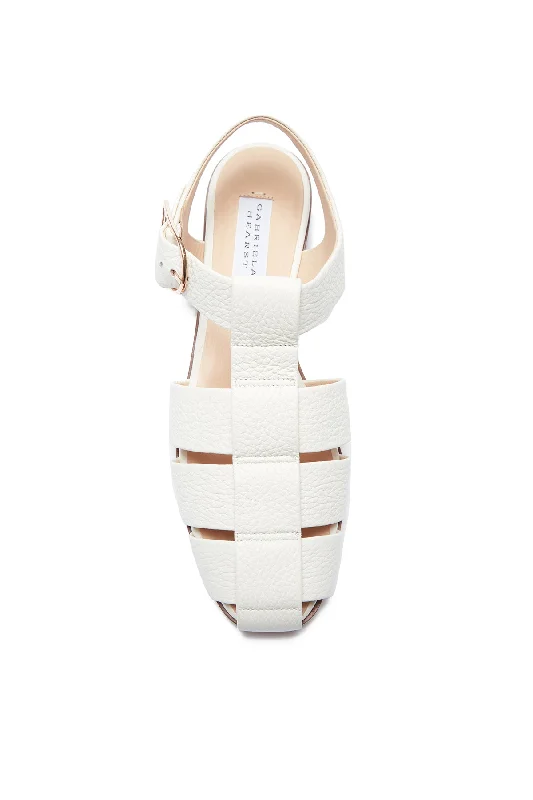 Lynn Sandal in Cream Deerskin Leather