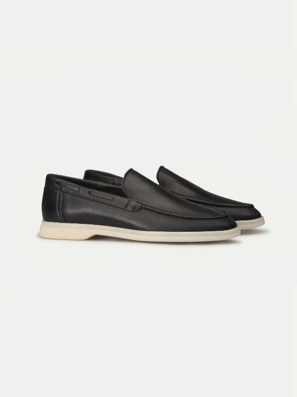 Lady Navy Nappa Yacht Loafers