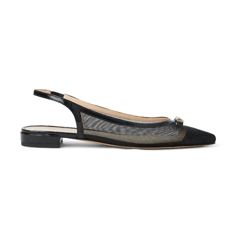 PAMINA slingback Flat  BLACK PATENT