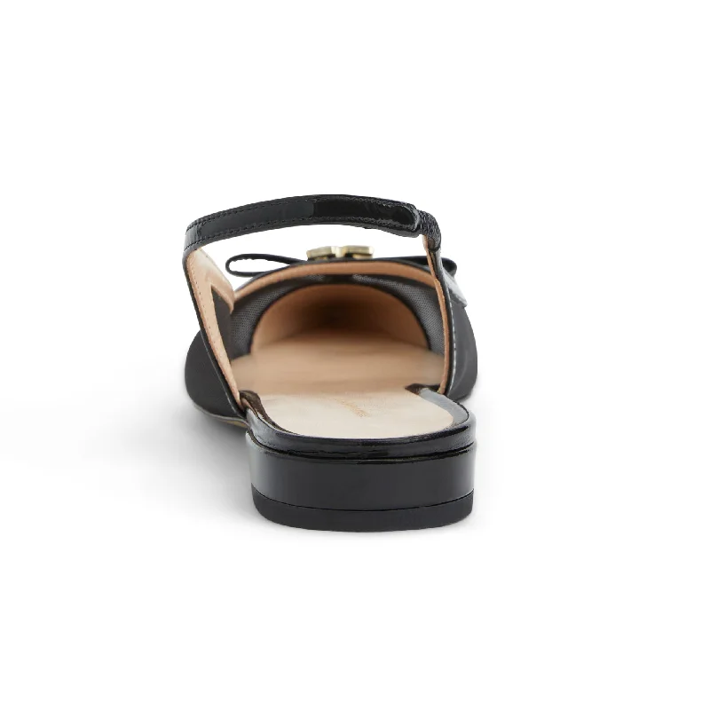 PAMINA slingback Flat  BLACK PATENT