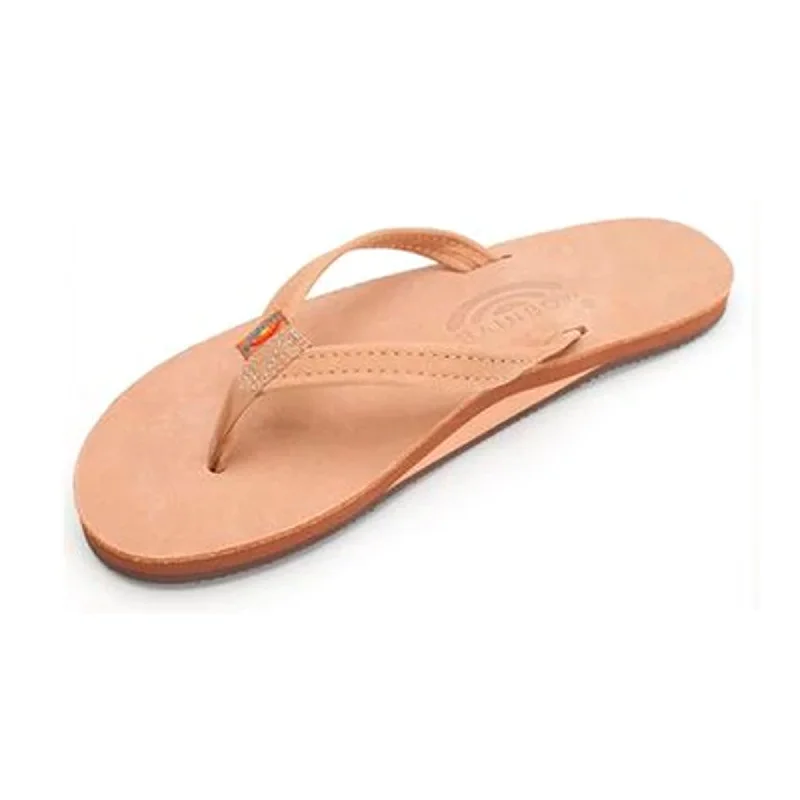 Rainbow Single Skinny Premier Leather Women's Sandals - Sierra Brown