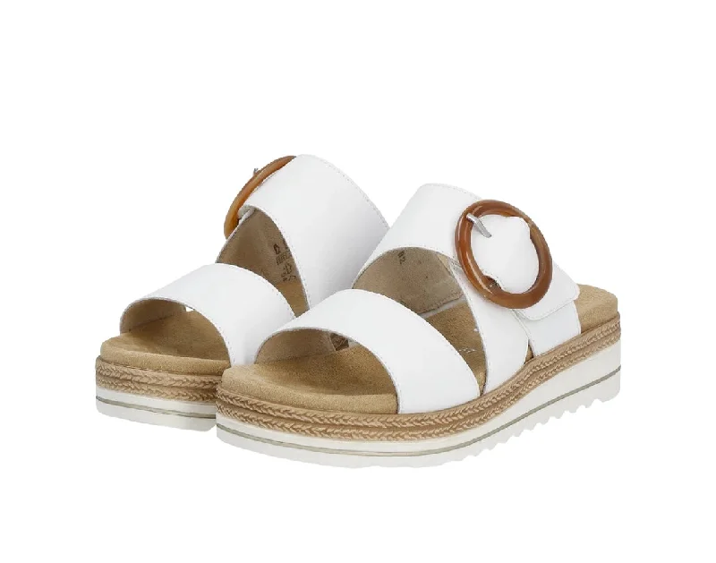 Remonte D0Q51-82 Alburi White Leather Slip-On Sandals