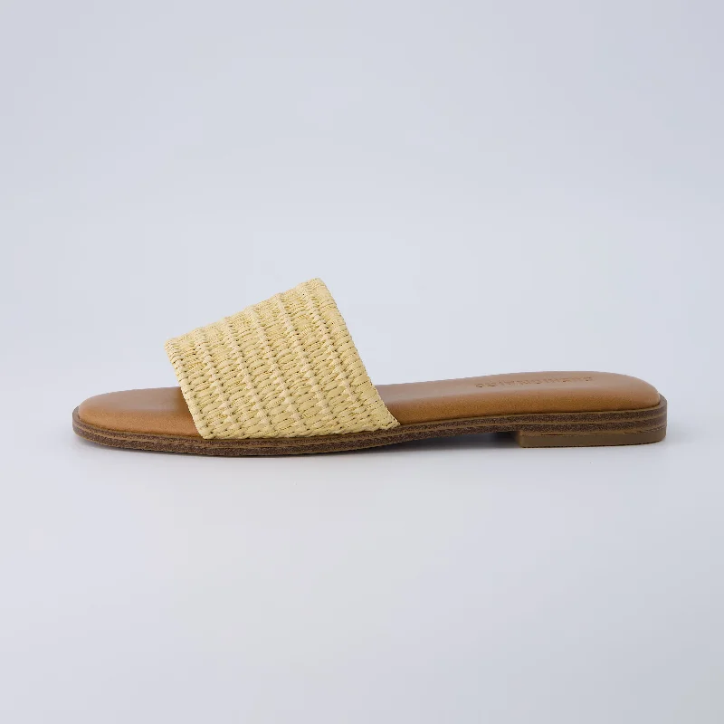 Sesame Raffia Slide Sandal