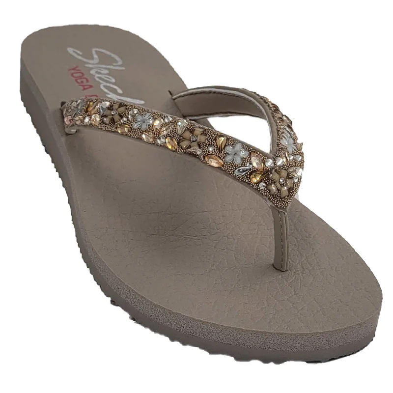 Skechers Women's 119153 Meditation Daisy Garden Vegan Yoga Foam Thong Sandals