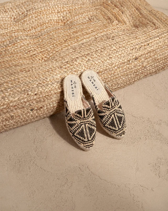 Triangle Raffia Mules