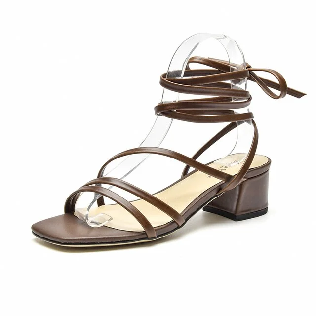 USS Shoes Reina Women's Vintage Square Toe Leather Sandals