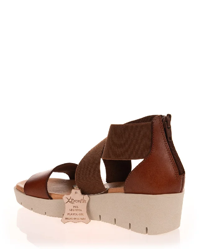 X Bonita 2109 Cuero Leather Wedge Sandal