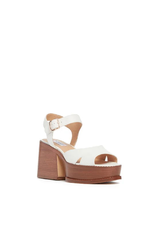 Zuri Platform Sandal in Cream Leather