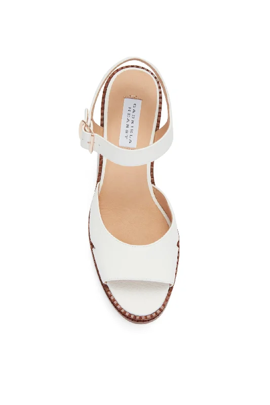 Zuri Platform Sandal in Cream Leather