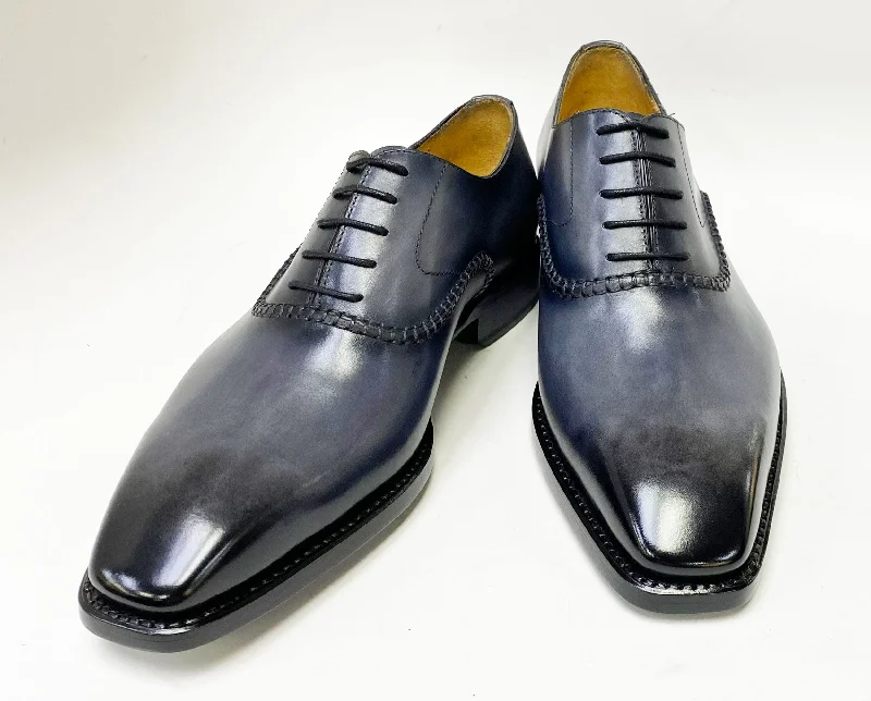 ""Daniel"" Burnished Calfskin Lace-Up Oxford Grey