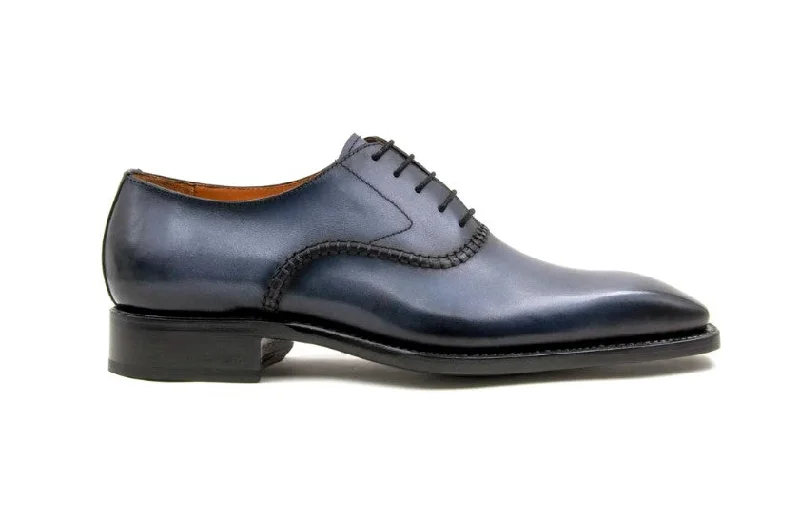 ""Daniel"" Burnished Calfskin Lace-Up Oxford Grey