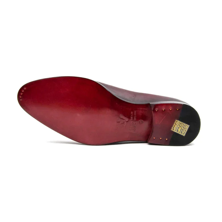 ""Derrick"" Burnished Calfskin Lace-Up Oxford Burgundy