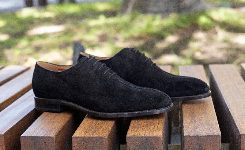 ""Derrick"" Suede Lace-Up Oxford Black