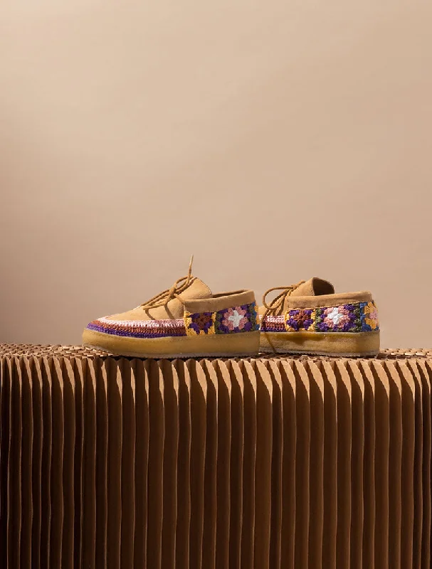 Komo Crochet Moccasin Saffron Suede