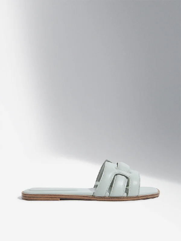 LUNA BLU Mint Multi-Strap Slides