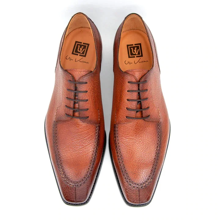 ""Norman"" Lama Lace-Up Split-Toe Oxford Tan