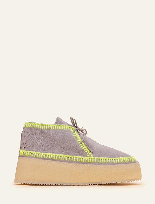 Shenje Platform Chukka Boots Fossil Neon Yellow