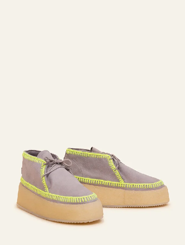 Shenje Platform Chukka Boots Fossil Neon Yellow