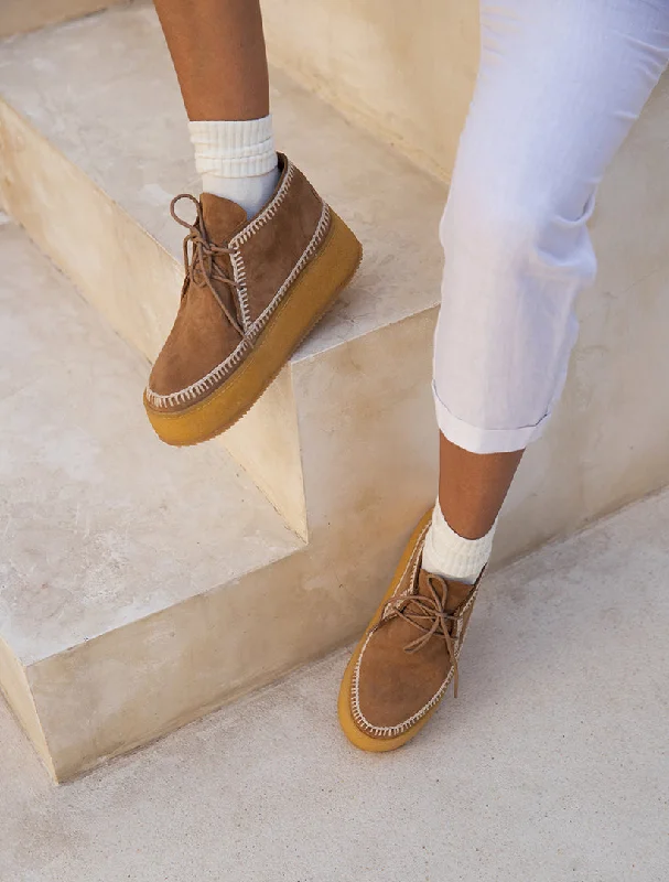 Shenje Platform Chukka Boots Mustard Natural