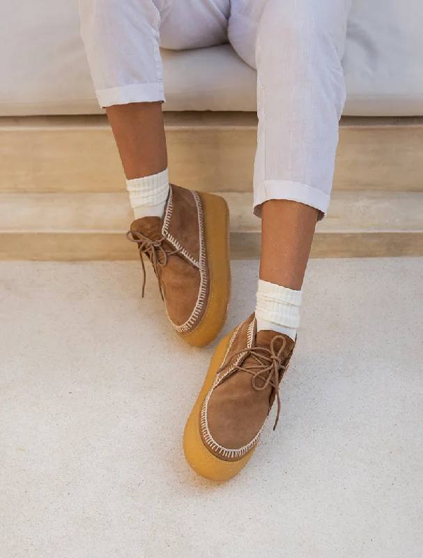 Shenje Platform Chukka Boots Mustard Natural