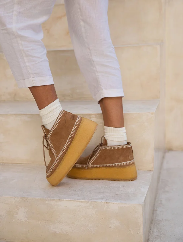 Shenje Platform Chukka Boots Mustard Natural