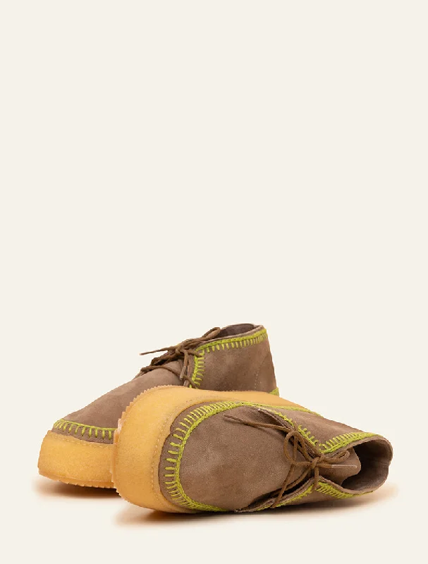 Shenje Platform Chukka Boots Otter Lime