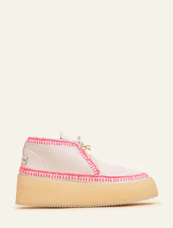 Shenje Platform Chukka Boots Milk Neon Pink