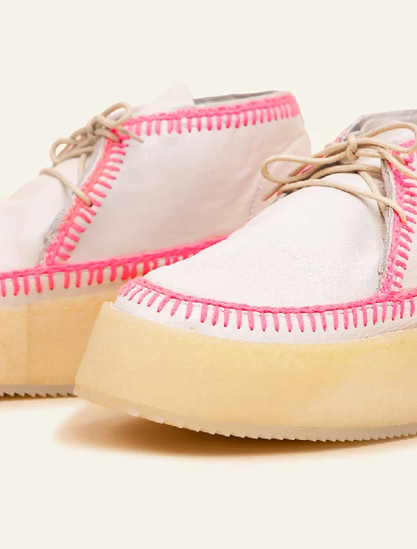 Shenje Platform Chukka Boots Milk Neon Pink