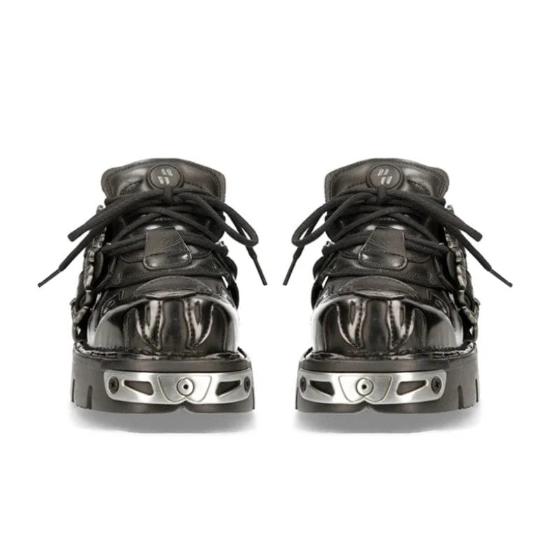 Unisex Punk Stitching Skull Buckle Shoes