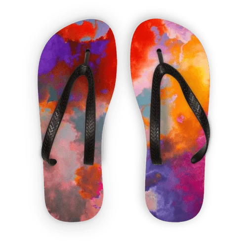 Watercolor Adult Flip Flops